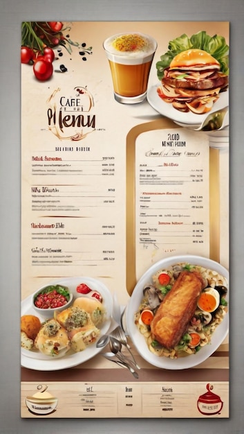 Photo menu fast food graphic design objects template