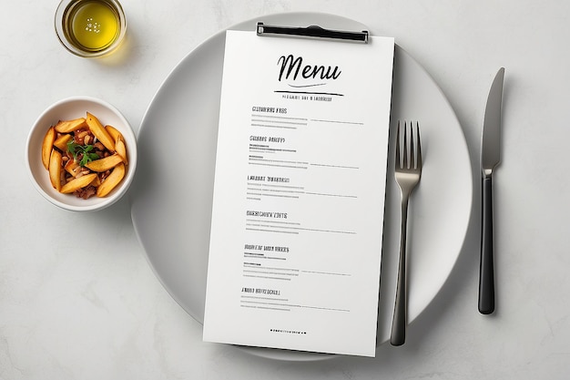 Menu ontwerp mockup