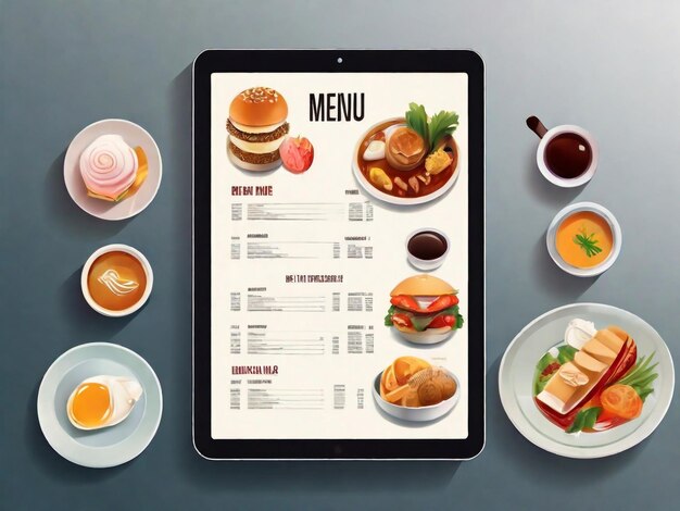 Foto un menu con il menu menu su di esso che dice menu menu