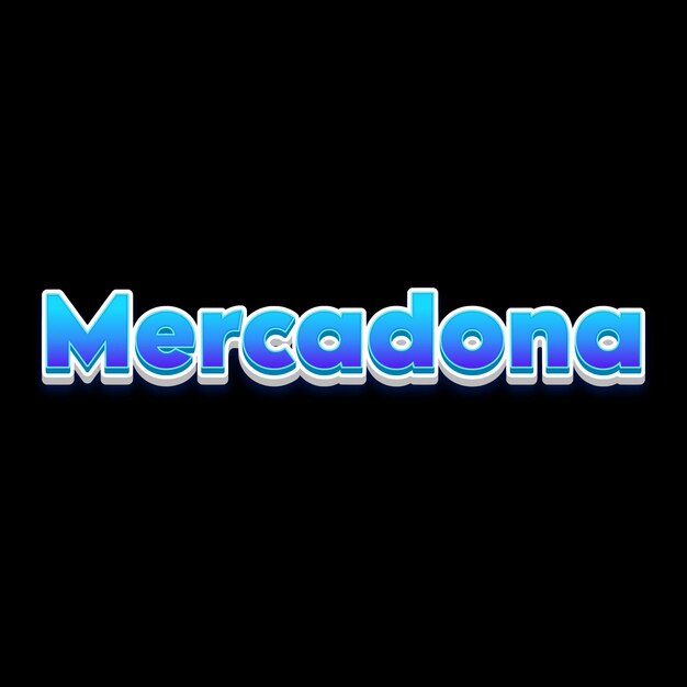 Mercadona typography 3d design cute text word cool background photo jpg