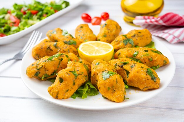 Mercimek Koftesi Traditional Turkish Food with Bulgur and Lentil