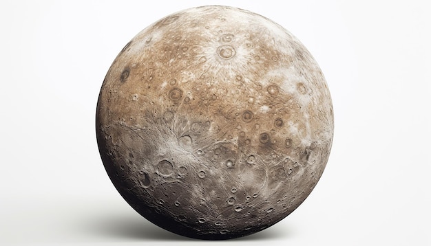 Меркурийская красота Фронтовый вид изолированной планеты Меркурий