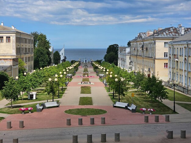 Mere puiestee street leading to the beach in Sillamae Latvia