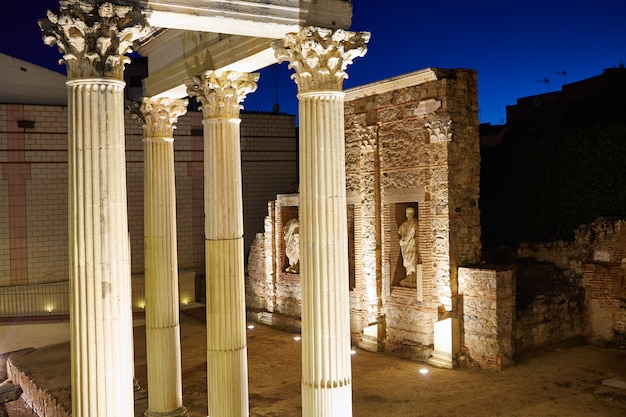 Foto merida in rovine romane di badajoz in spagna