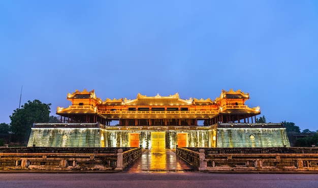 Meridian Gate to the Imperial City in Hue UNESCO world heritage in Vietnam