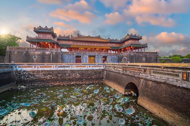 Meridian Gate of Imperial Royal Palace of Nguyen dynasty in Hue Vietnam