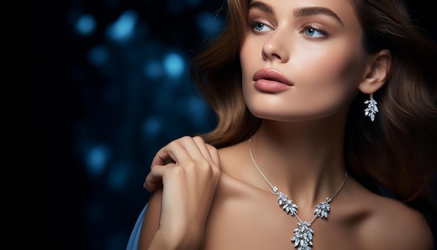 Merkadvertentie voor luxe sieraden met fotograferen van vrouwenmodellen