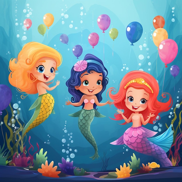 mermaid birthday card