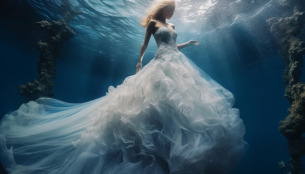 Mermaid inspired wedding gown