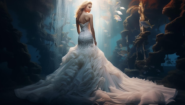 Mermaid inspired wedding gown