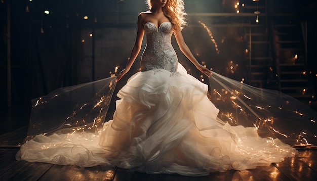 Mermaid inspired wedding gown