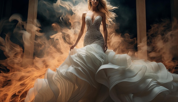 Mermaid inspired wedding gown