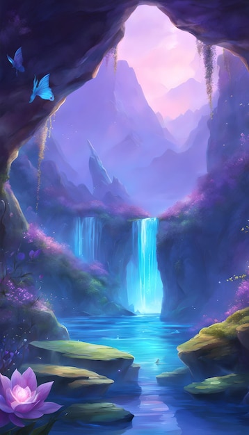 Mermaid's Hidden Grotto Landscape Wallpaper