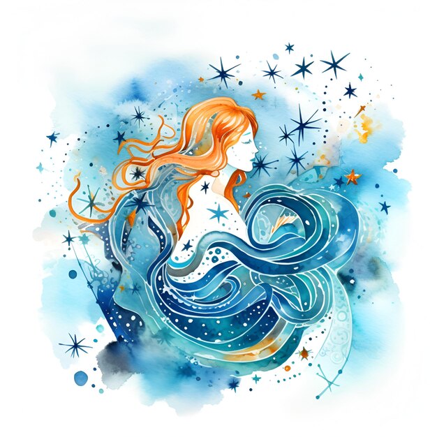 A mermaid watercolor