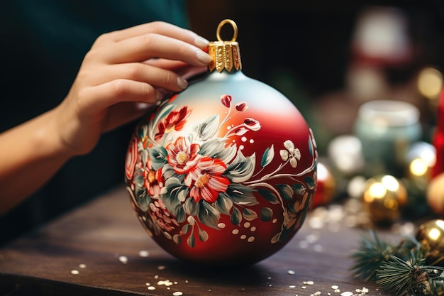 Merry bauble making woman's Christmas DIY