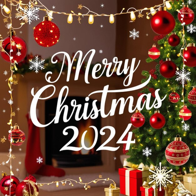 Merry Christmas 2024 Decor Premium AIgenerated image