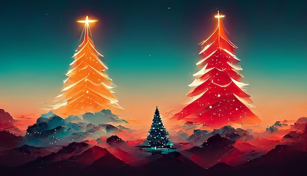 Merry Christmas Abstract Art Background Image Illustration