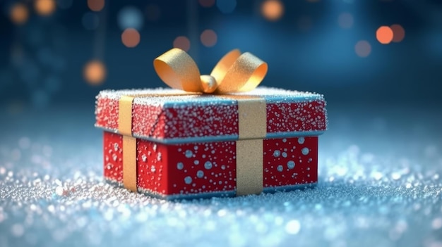 Merry Christmas achtergrond met geschenkdoos Illustratie AI GenerativexA
