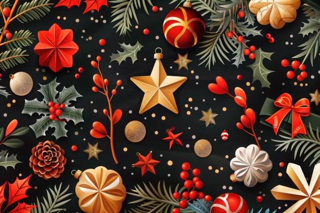 Photo merry christmas background elements