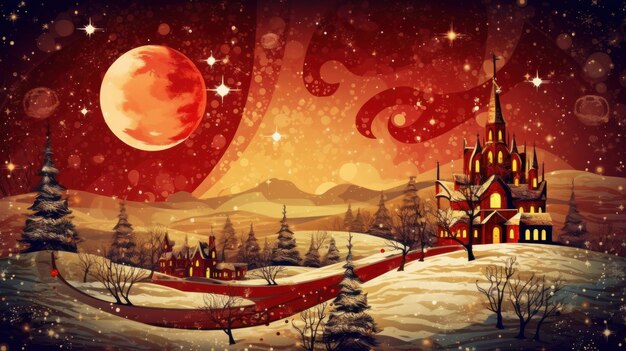 Merry Christmas background Illustration AI Generative