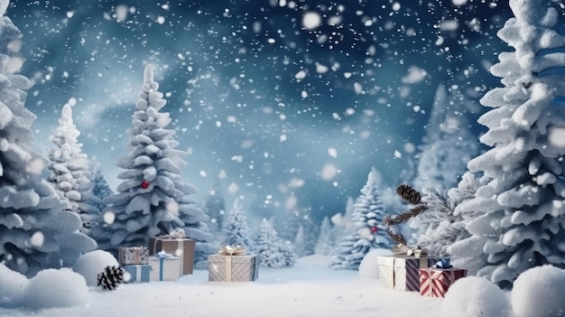 Premium Photo | Merry Christmas Background Illustration AI GenerativexA