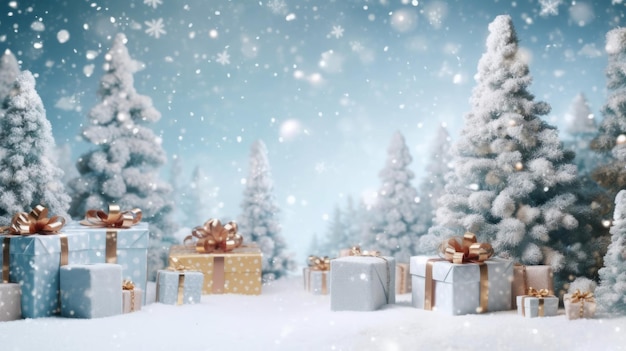 Merry Christmas Background Illustration AI GenerativexA