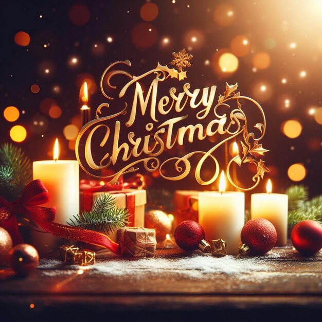 Photo merry christmas background images creative christmas candles background ai generative