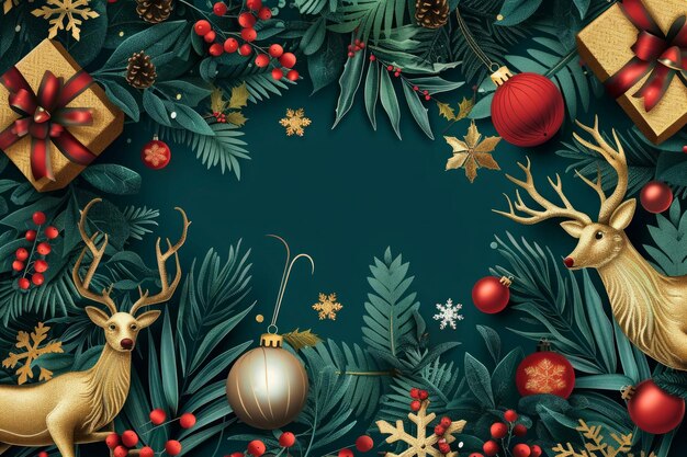 Photo merry christmas background vector illustration with christmas elements