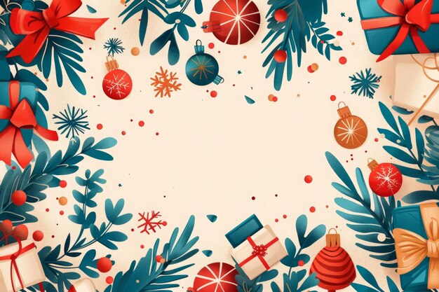 Merry Christmas background Vector illustration with Christmas elements