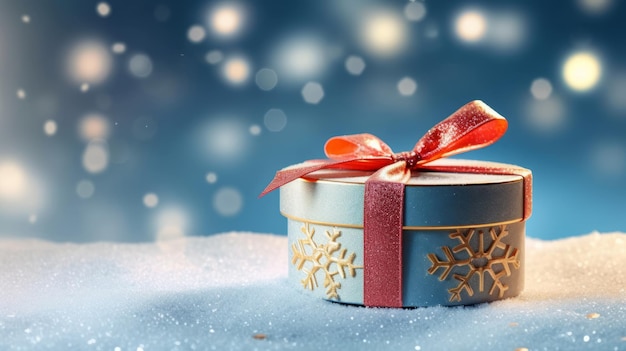 Merry Christmas background with gift box Illustration AI GenerativexA