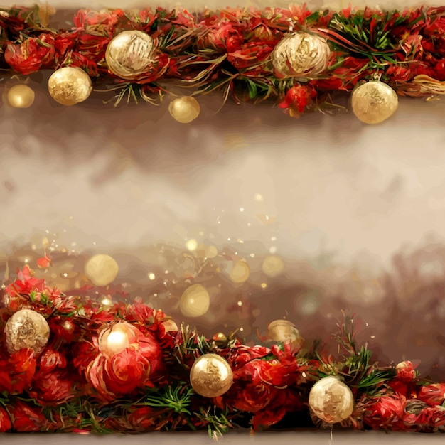 Merry christmas banner background with realistic elements christmas illustration