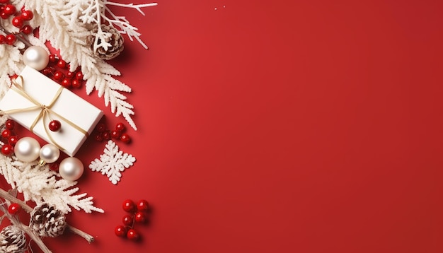 Merry Christmas banner met lege ruimte voor tekst bovenaanzicht