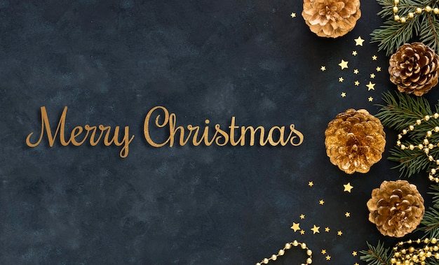 Banner di buon natale con pibne