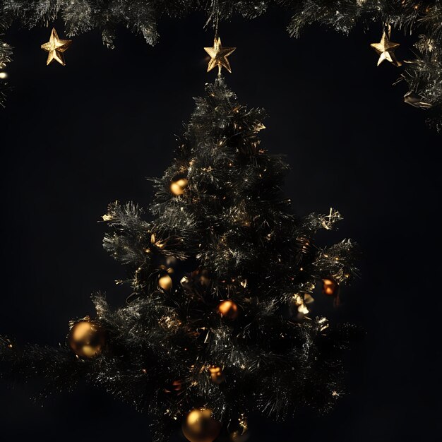 Photo merry christmas black backgrounds