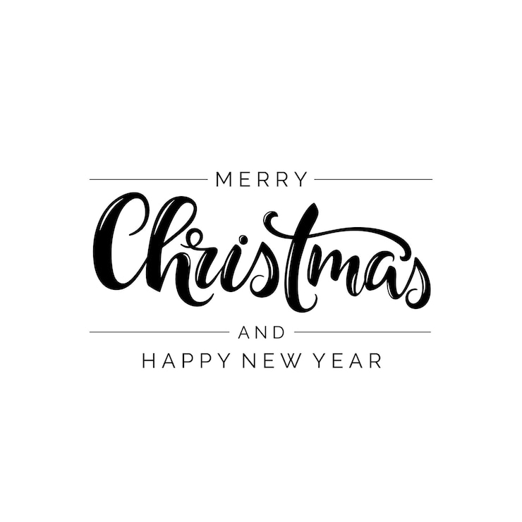 Foto merry christmas-borstelbelettering in bloemenkrans handgeschreven kersttypografie