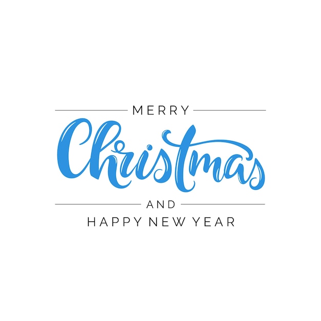 merry christmas brush lettering in floral wreath handwritten christmas typography