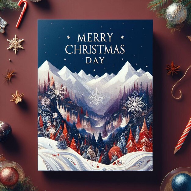 Merry Christmas card design Christmas invitation card design Merry Christmas day card design