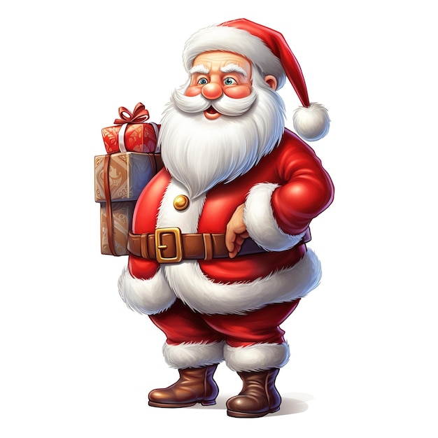 Merry Christmas Cartoon Character Santa Claus Generative ai