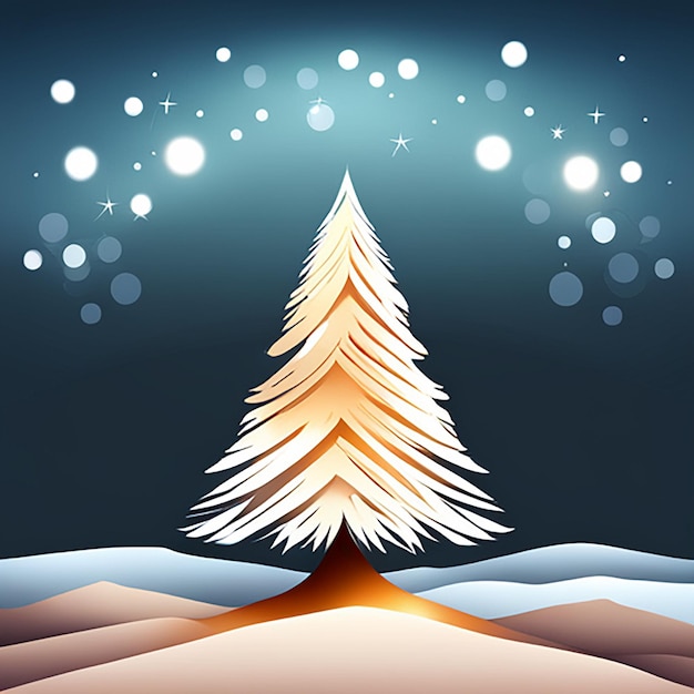 Merry Christmas concept design with Santa Claus tree leaves reindeer ai generated