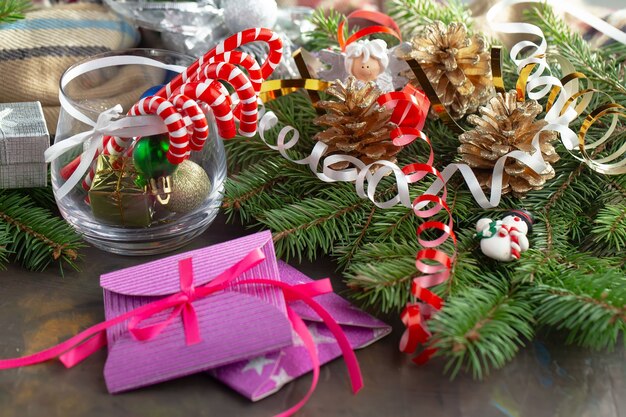 Merry christmas concept met geschenken en kerstversiering