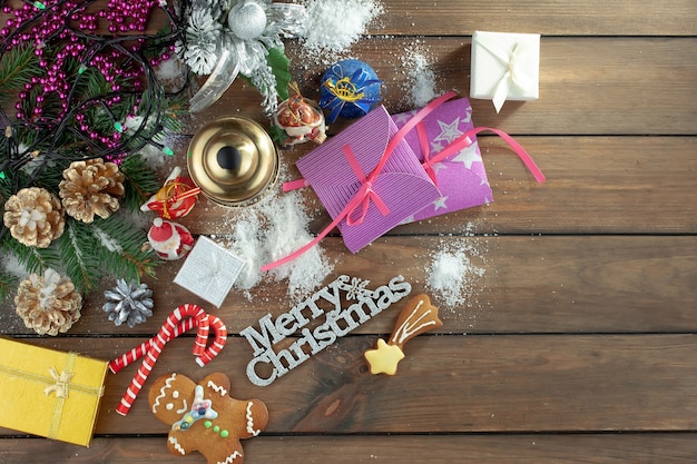 Merry Christmas concept met geschenken en kerstversiering