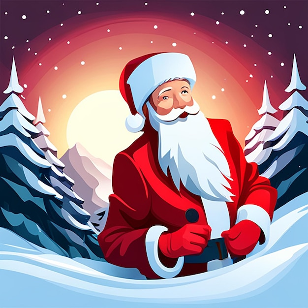 Merry Christmas conceptontwerp met Santa Claus boom laat rendieren ai gegenereerd