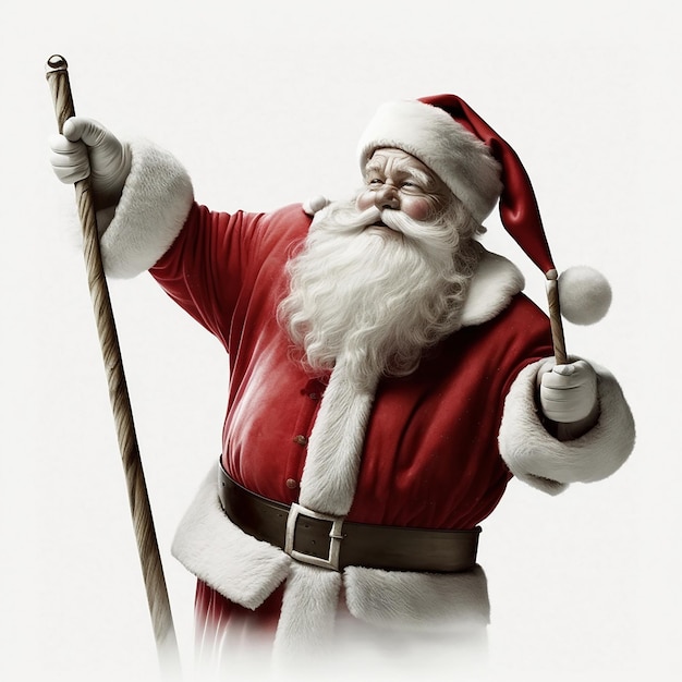 Photo merry christmas cute santa clause isolated generative ai