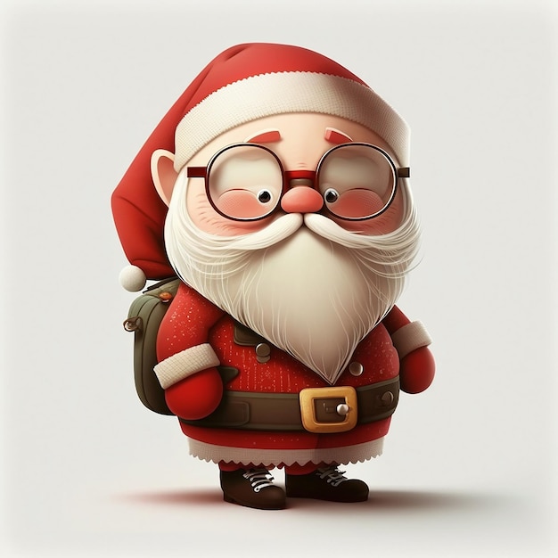 Merry Christmas Cute Santa clause isolated Generative ai