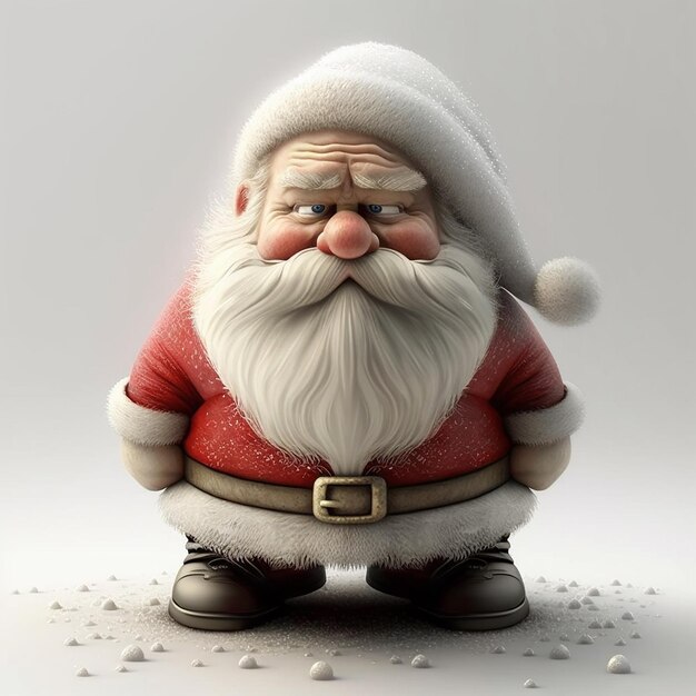 Merry Christmas Cute Santa clause isolated Generative ai