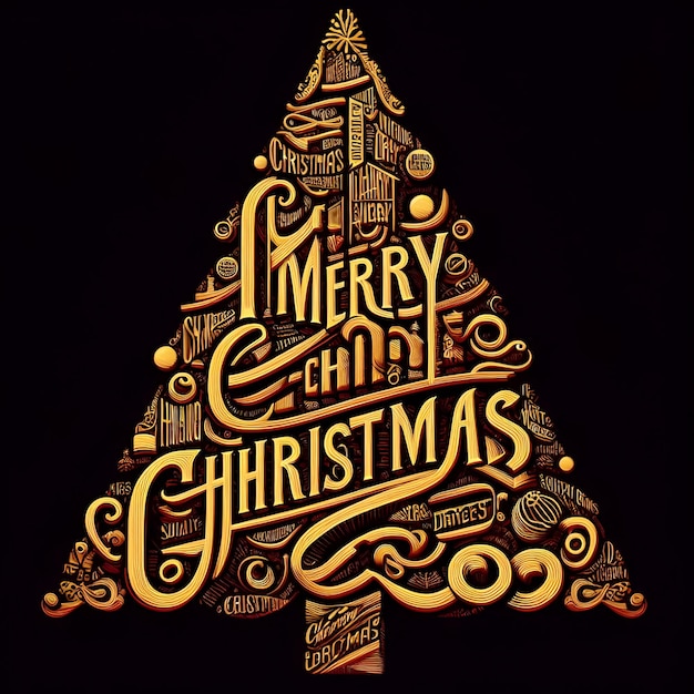 Photo merry christmas design aigenerated