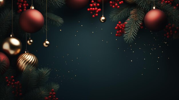 Merry Christmas design with Christmas balls Banner background poster festive