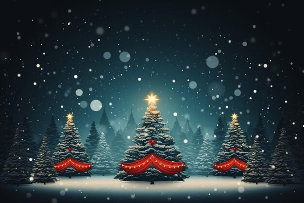 Photo merry christmas festival banner with christmas tree vector