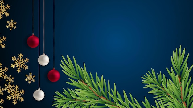 Merry Christmas on free space blue background