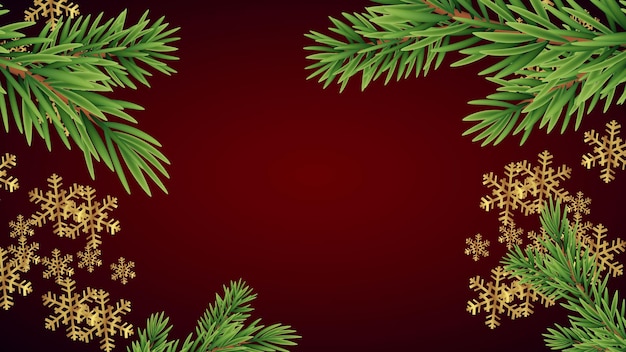 Merry Christmas on free space red background